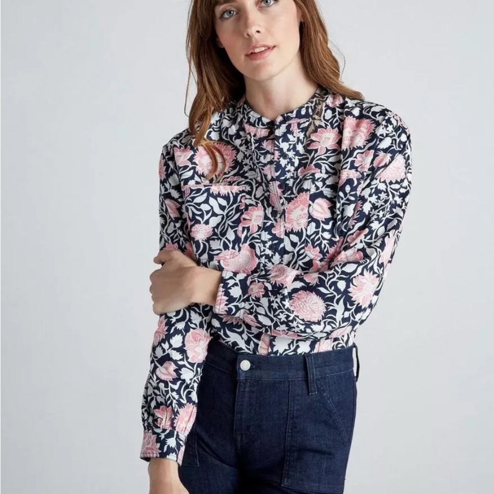 Lucky Brand Edie Popover Cotton Blouse